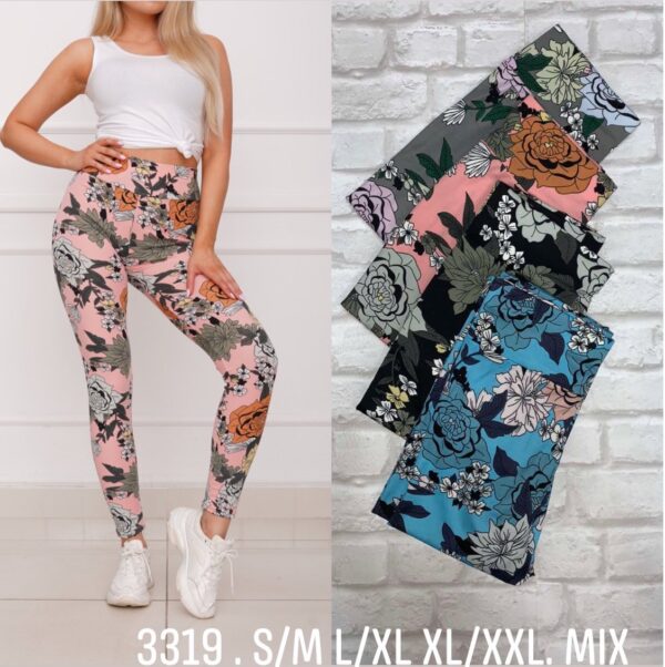 Spodnie legginsy damskie (S-2XL/12szt) kod: 3319